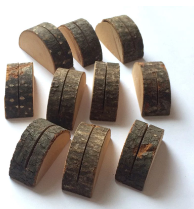 Rustic Wooden Wedding Decor / Anniversary - Party Reception Stand - Set of 10 Pcs