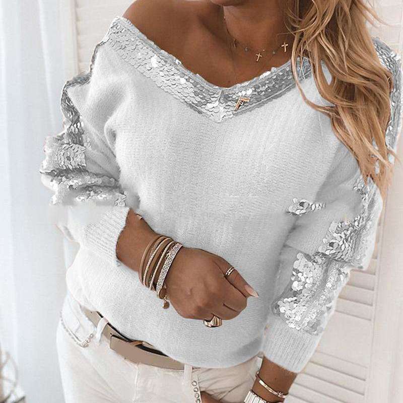 Elegant-Casual Sweater -V-Neck Long Sleeve