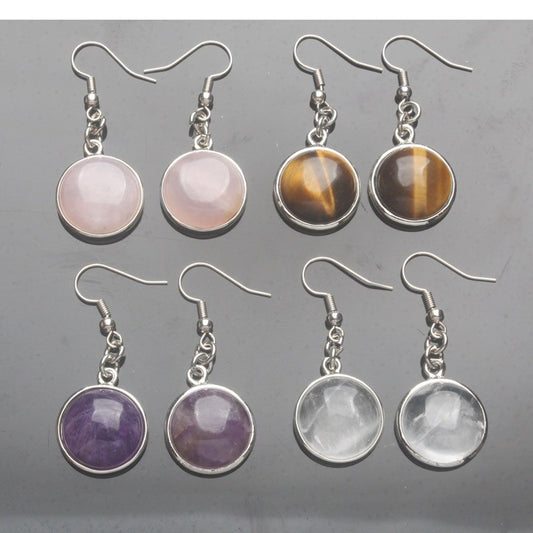 Natural stone crystal earrings