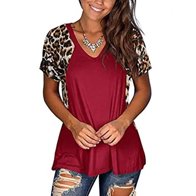 Fresh Leopard - Short-Sleeved T-Shirt Top