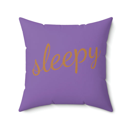 Sleepy Purple Pillow Case - Spun Polyester Square Pillow Case