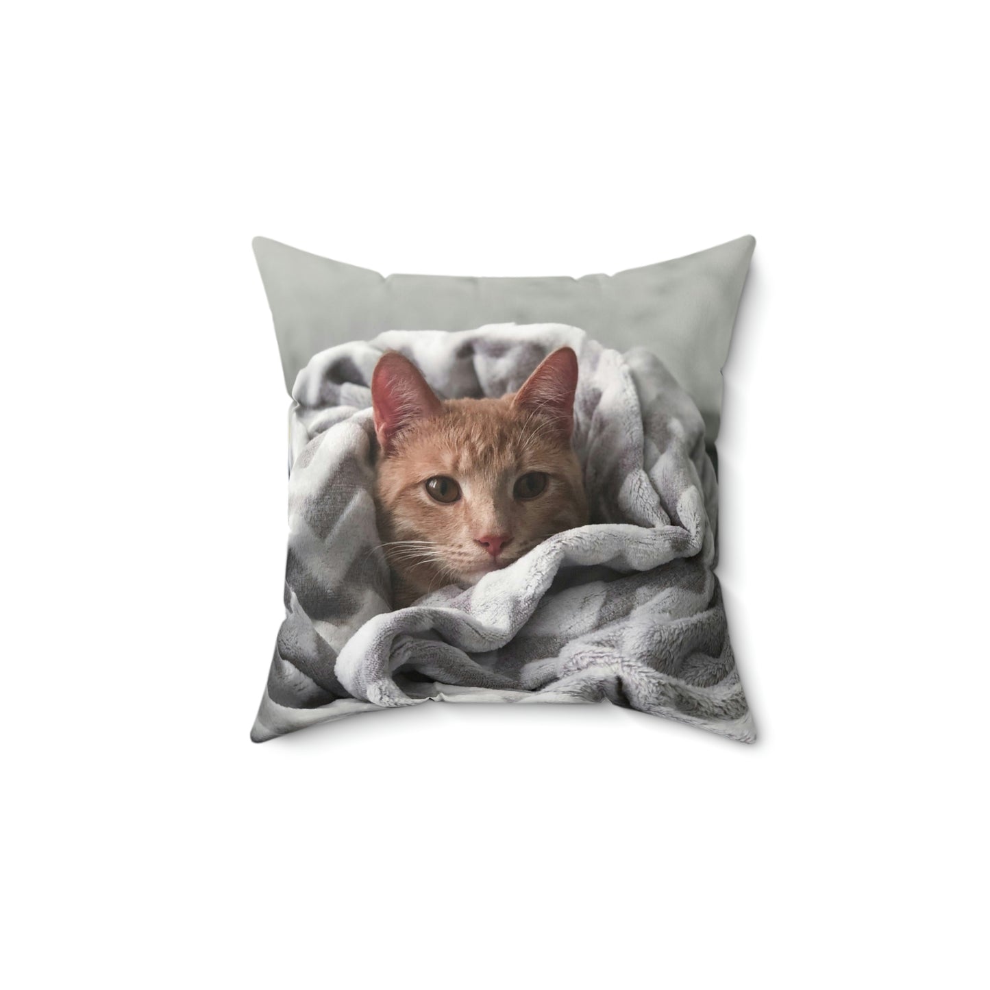 Cat Love Pillow Case - Various Back Side Colors - Spun Polyester Square Pillow Case