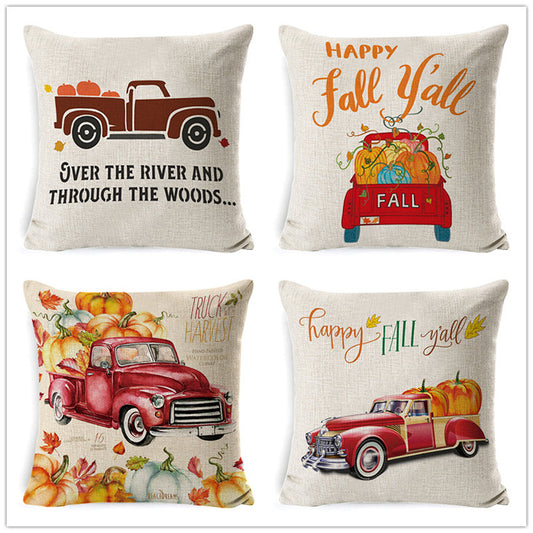 Thanksgiving pumpkin car sofa pillow or Pillow Case