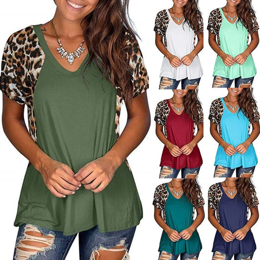 Fresh Leopard - Short-Sleeved T-Shirt Top