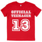 Kids' Official Teenager T-Shirt - Funny T-Shirt for Teenage Guys - 13th Birthday T-Shirt