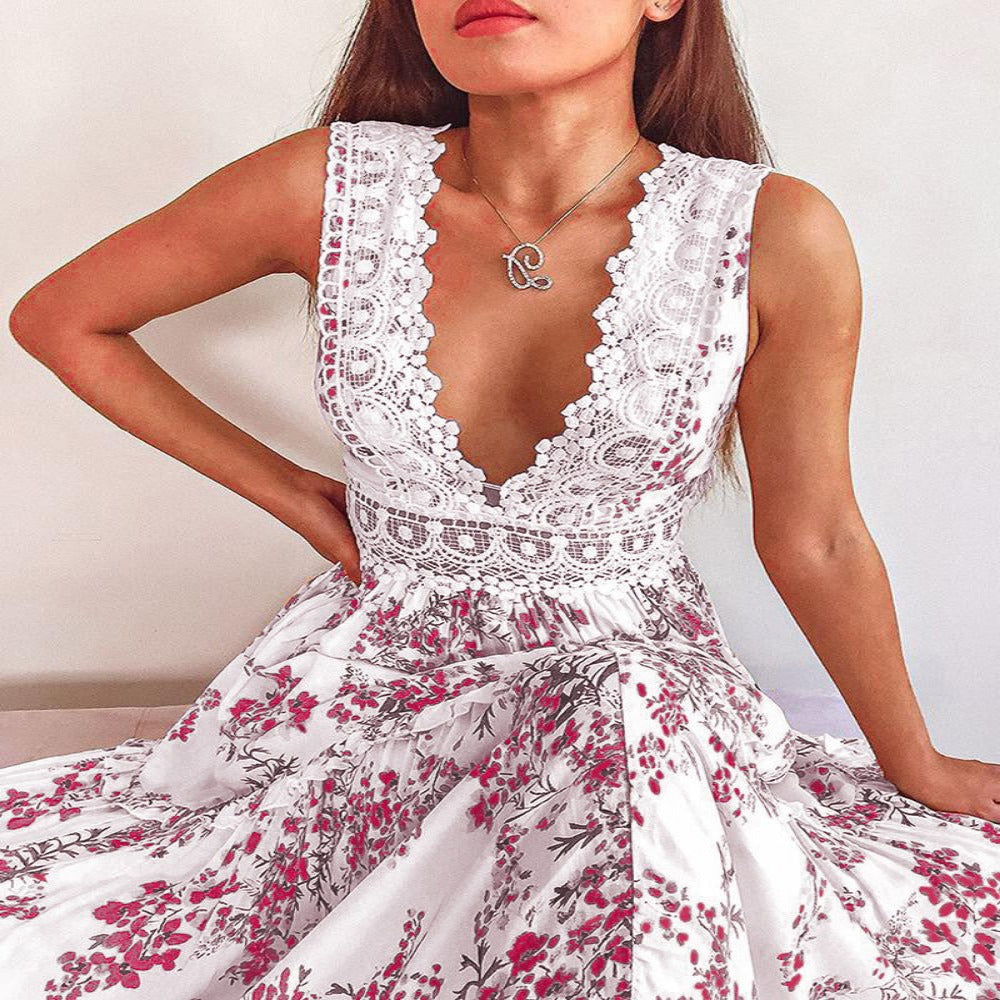 Cute Lace stitching Dress