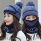 Super Warm Knitted Women Hat - Set of 3 Pieces
