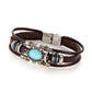 Turquoise leather bracelet