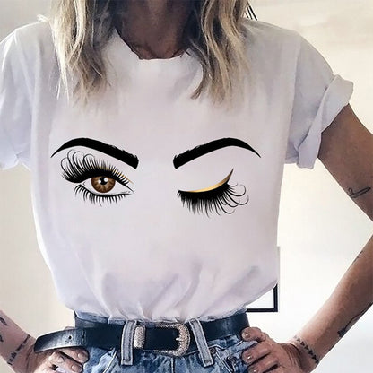 Beautiful Me - Printed casual loose T-shirt