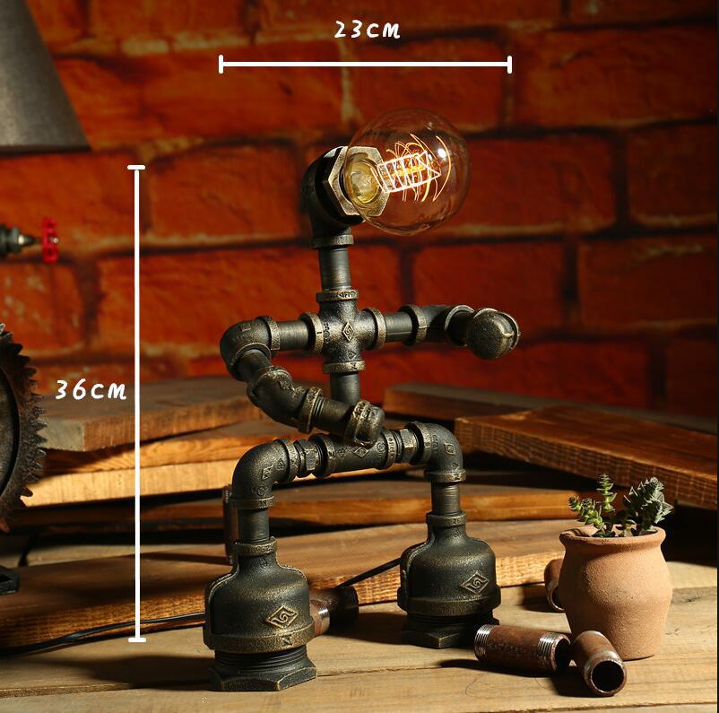 Robot Table Lamp Vintage - Durable Iron Pipe Desk Lamp - Free Shipping!