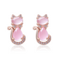 Stone Pendant Cat Earrings