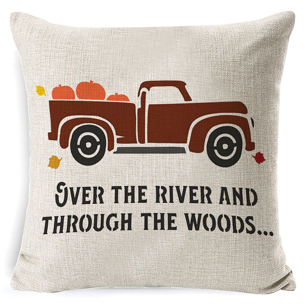 Thanksgiving pumpkin car sofa pillow or Pillow Case