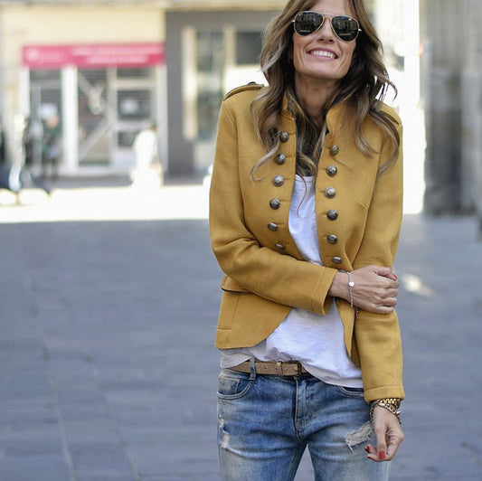 Autumn and winter fashion button blazer