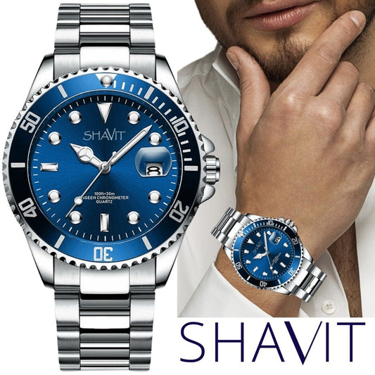 Solid Male Wristwatch - Blue