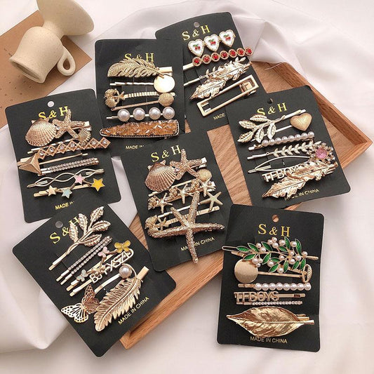 Fashion Pearl Set Temperament Bangs Hairpin Hair Accessories