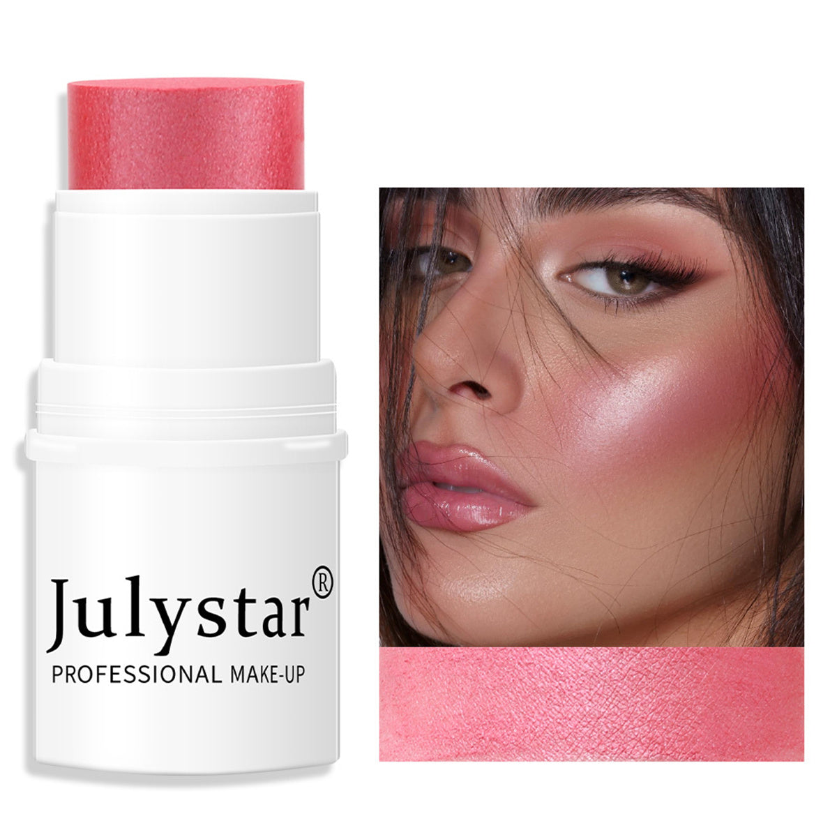Blush Stick For Cheeks Eyes & Lips Sheer Glow Blendable and Buildable Color 2-in-1 Blush and Cheek Makeup Stick